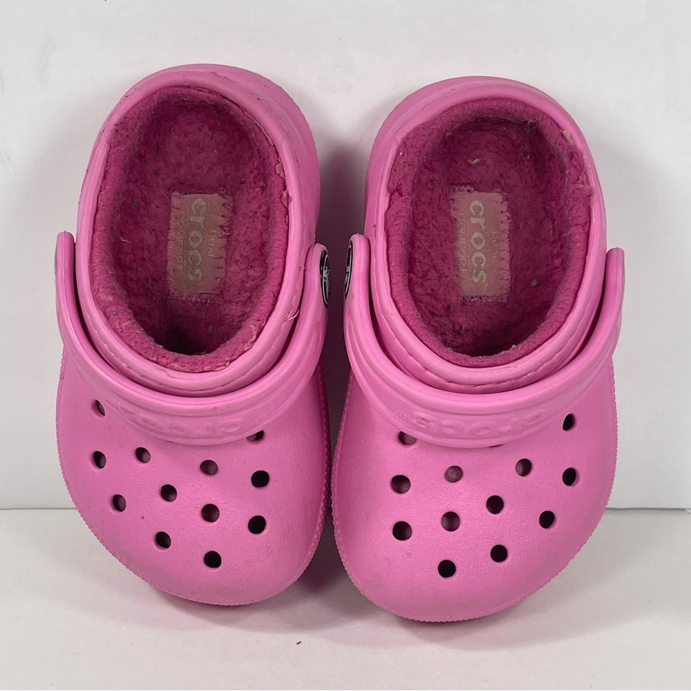 Croc’s Pink Toddler Classic Lined Clog - C5 - Picture 7 of 8